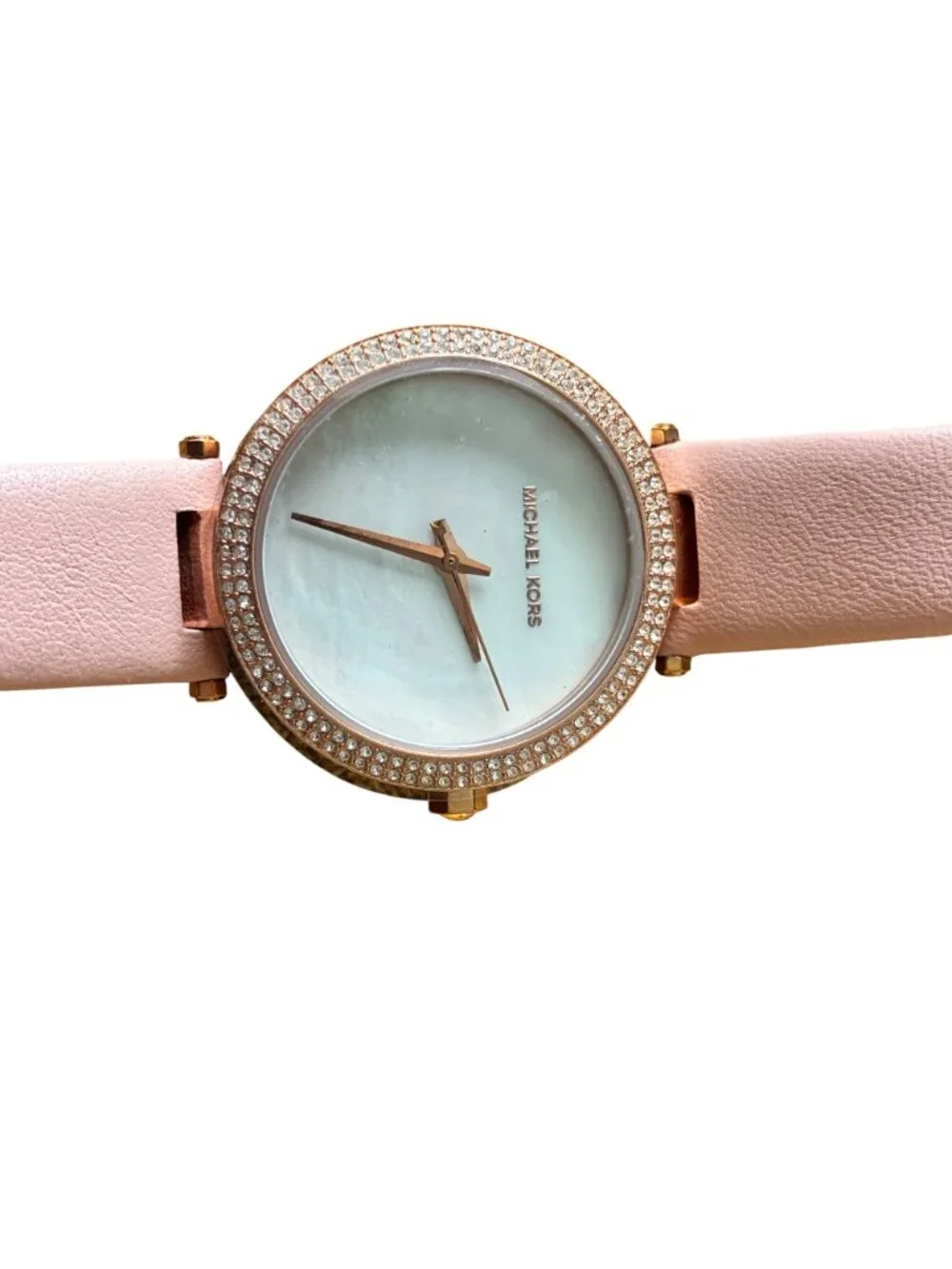Michael‎ Kors MK2590 Mini Parker  Watch Womens Rose Gold-Tone Watch Pink Leather